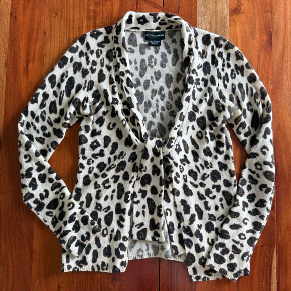 Sutton Cashmere Animal Print Sweater - Picture 1 of 7